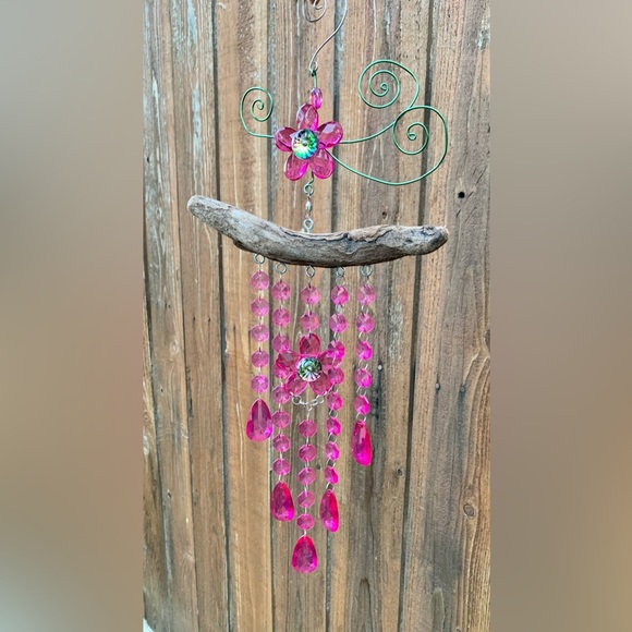 Barbie Movie 2023 Style Pink Sun Catcher Handmade Driftwood & Recyclables - Picture 7 of 13